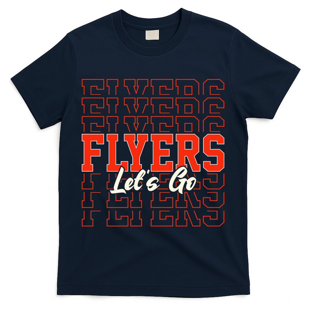 Vintage Flyers Lets Go  T-Shirt - Navy