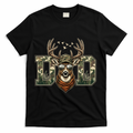 Varsity Style Camo Dad Deer Buck Hunter Fathers Day T-Shirt - Black