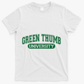 Varsity Style Green Thumb University T-Shirt - White