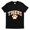Vintage Tigers Paw Print Graphic Sports T-Shirt - Black