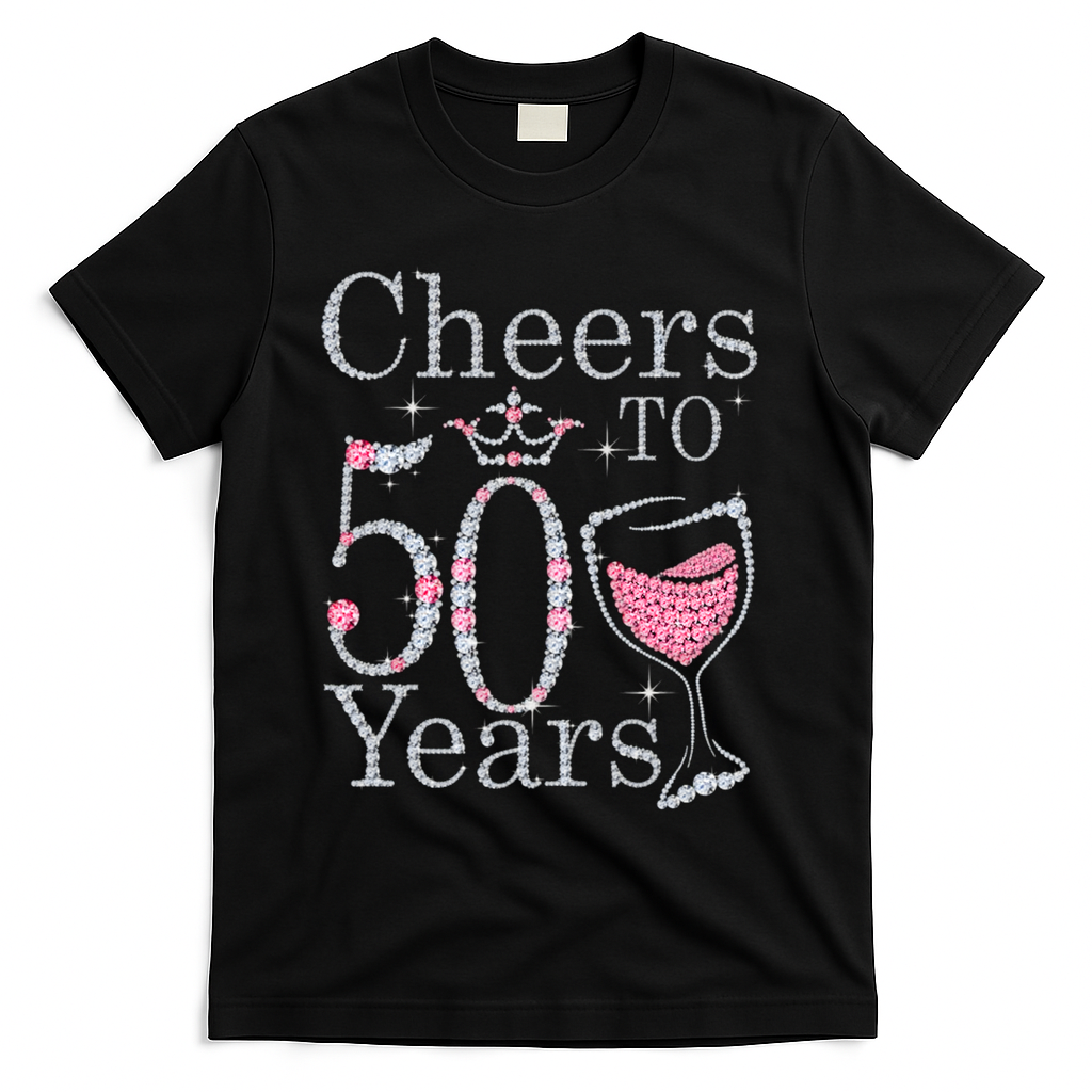Women Gift Cheers To 50 Years 1969 50Th Birthday Gift For Womens T-Shirt - Black