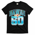 Wo Hawaii 50 50th Birthday Hawaiian Aloha Beach Hibiscus T-Shirt - Black